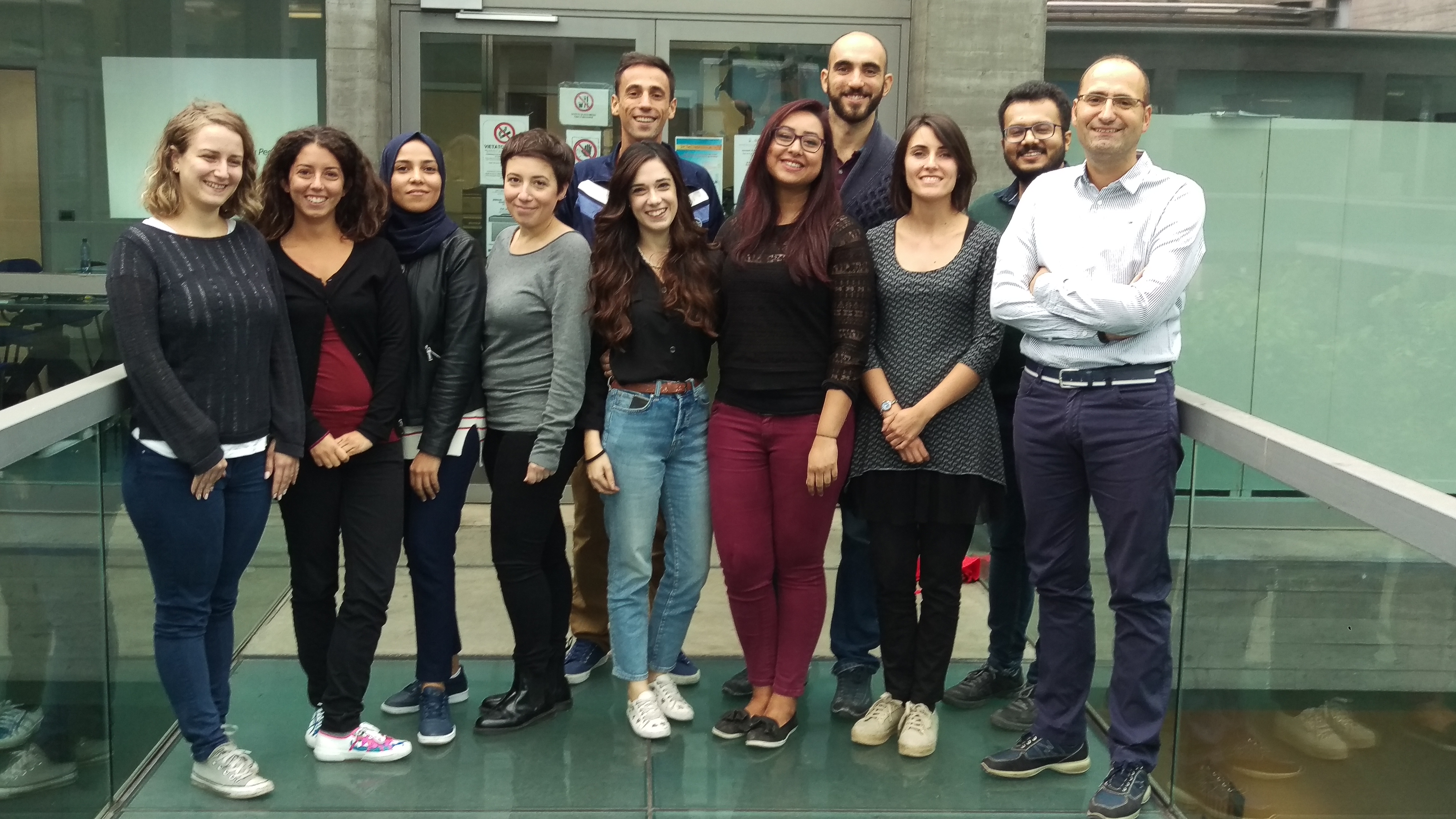 From left to right: Martina Bracesco, MArtina Capozza, Feriel Ramdhane, Sara Zullino, Daisy Villano, Pietro Irrera, Bhavna Singh, Amerigo Pagoto, Lorena Consolino, Chetan Dhakan and Dario. Group 2018